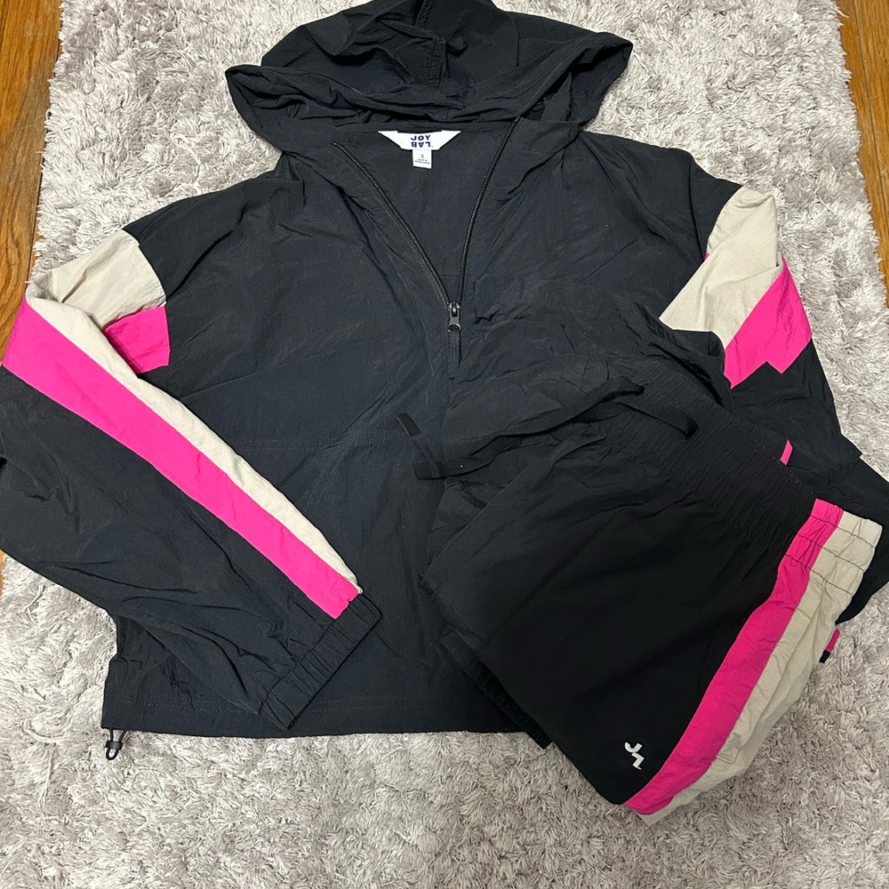 Black and Pink Track Suit JoyLab Women’s Small